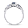 Thumbnail Image 4 of Blue Sapphire & Diamond Ring 1/8 ct tw Round-Cut 10K White Gold