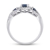 Thumbnail Image 5 of Blue Sapphire & Diamond Ring 1/8 ct tw Round-Cut 10K White Gold