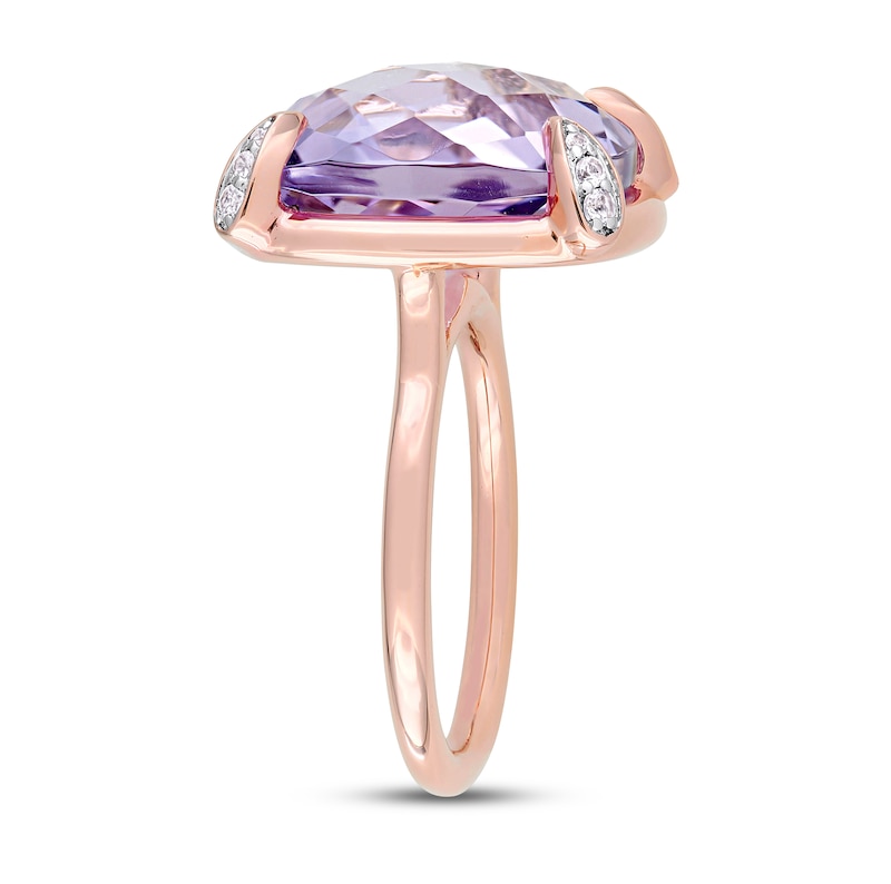 Amethyst & White Sapphire Ring 14K Rose Gold