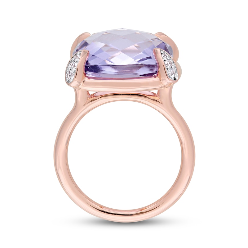 Amethyst & White Sapphire Ring 14K Rose Gold