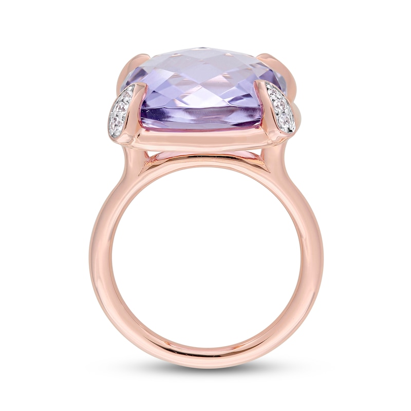Main Image 5 of Amethyst & White Sapphire Ring 14K Rose Gold