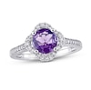 Thumbnail Image 0 of Amethyst & Diamond Ring 1/4 ct tw Round-Cut 14K White Gold