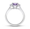 Thumbnail Image 4 of Amethyst & Diamond Ring 1/4 ct tw Round-Cut 14K White Gold