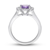 Thumbnail Image 3 of Amethyst & Diamond Ring 1/4 ct tw Round-Cut 14K White Gold