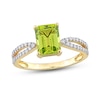 Thumbnail Image 1 of Peridot and Diamond Ring 1/5 ct tw Round-Cut 14K Yellow Gold