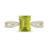 Thumbnail Image 4 of Peridot and Diamond Ring 1/5 ct tw Round-Cut 14K Yellow Gold
