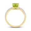 Thumbnail Image 4 of Peridot and Diamond Ring 1/5 ct tw Round-Cut 14K Yellow Gold