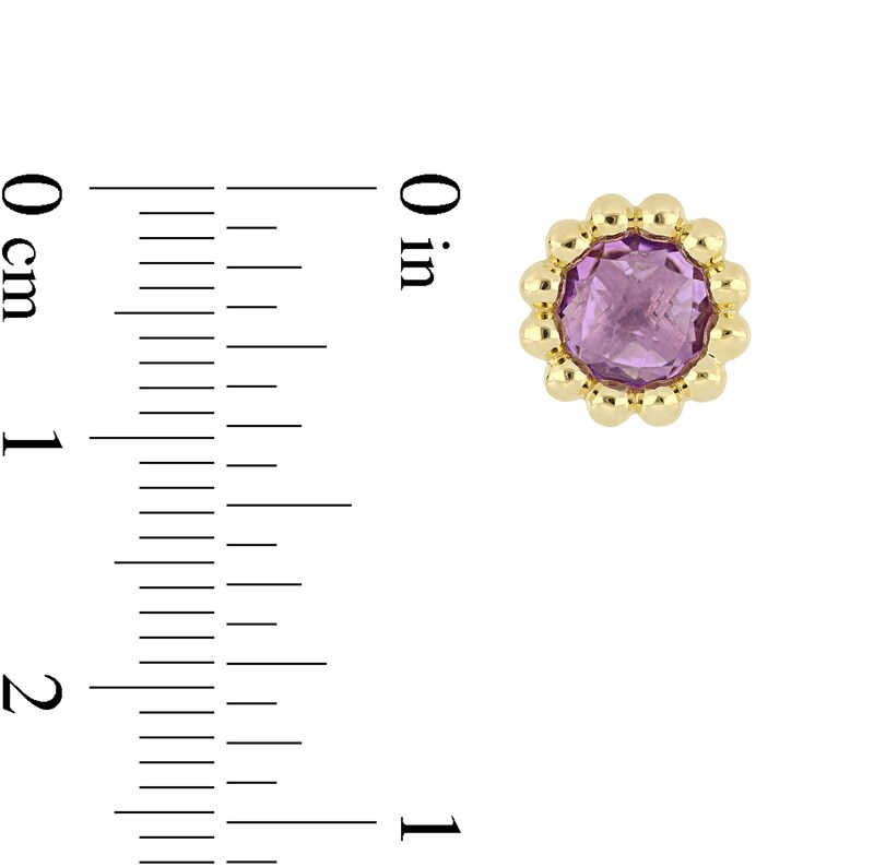 Amethyst Stud Earrings 10K Yellow Gold