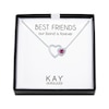 Thumbnail Image 1 of Lab-Created Ruby & White Lab-Created Sapphire Heart Necklace Sterling Silver 18"