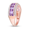 Thumbnail Image 3 of Amethyst & White Topaz Ring 10K Rose Gold