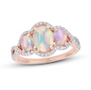 Thumbnail Image 0 of Opal & Diamond Ring 1/3 ct tw Oval/Round-Cut 10K Rose Gold