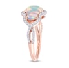 Thumbnail Image 2 of Opal & Diamond Ring 1/3 ct tw Oval/Round-Cut 10K Rose Gold