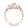 Thumbnail Image 4 of Opal & Diamond Ring 1/3 ct tw Oval/Round-Cut 10K Rose Gold