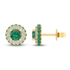 Thumbnail Image 1 of Lab-Created Emerald Earrings 10K Yellow Gold