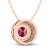 Thumbnail Image 4 of Lab-Created Ruby & White Lab-Created Sapphire Necklace 10K Rose Gold 18"
