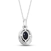 Thumbnail Image 3 of Blue Sapphire & Diamond Necklace 1/10 ct tw Round-cut 10K White Gold 18"