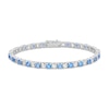Thumbnail Image 0 of Swiss Blue Topaz & White Lab-Created Sapphire Bracelet Sterling Silver 7.5"