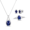 Thumbnail Image 1 of Blue & White Lab-Created Sapphire Boxed Set Sterling Silver - Size 7