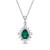 Thumbnail Image 0 of Lab-Created Emerald & White Lab-Created Sapphire Necklace Sterling Silver 18"