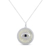 Thumbnail Image 1 of Mother of Pearl & Blue Lab-Created Sapphire Necklace Sterling Silver 18"