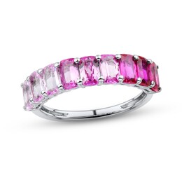 Pink Lab-Created Sapphire & Lab-Created Ruby Ring Sterling Silver