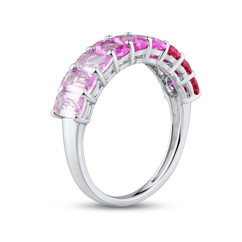 Pink Lab-Created Sapphire & Lab-Created Ruby Ring Sterling Silver