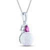 Thumbnail Image 2 of Lab-Created Opal & Pink Lab-Created Sapphire Necklace Sterling Silver 18"