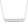 Thumbnail Image 1 of White Lab-Created Sapphire Bar Necklace Sterling Silver 18"