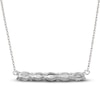 Thumbnail Image 2 of White Lab-Created Sapphire Bar Necklace Sterling Silver 18"