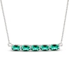 Thumbnail Image 1 of Lab-Created Emerald Bar Necklace Sterling Silver 18"