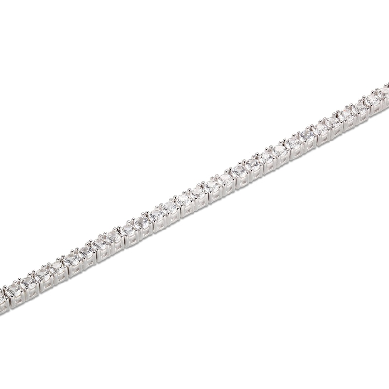 Main Image 2 of White Lab-Created Sapphire Line Bracelet Sterling Silver 7.25"