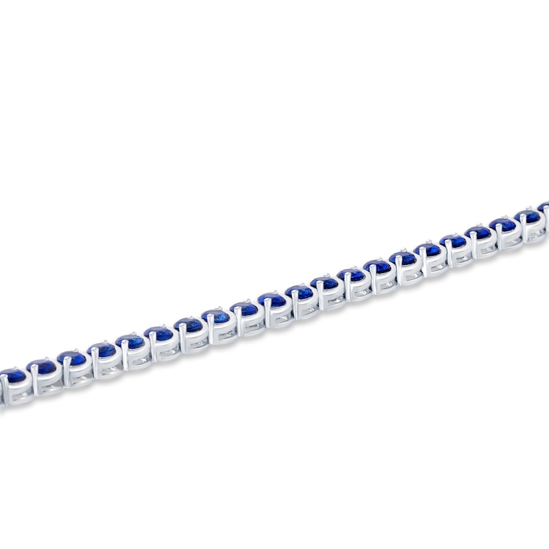 Main Image 2 of Blue Lab-Created Sapphire Bracelet Sterling Silver 7.25"