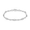 Thumbnail Image 1 of Aquamarine & White Lab-Created Sapphire Bracelet Sterling Silver 7.25"