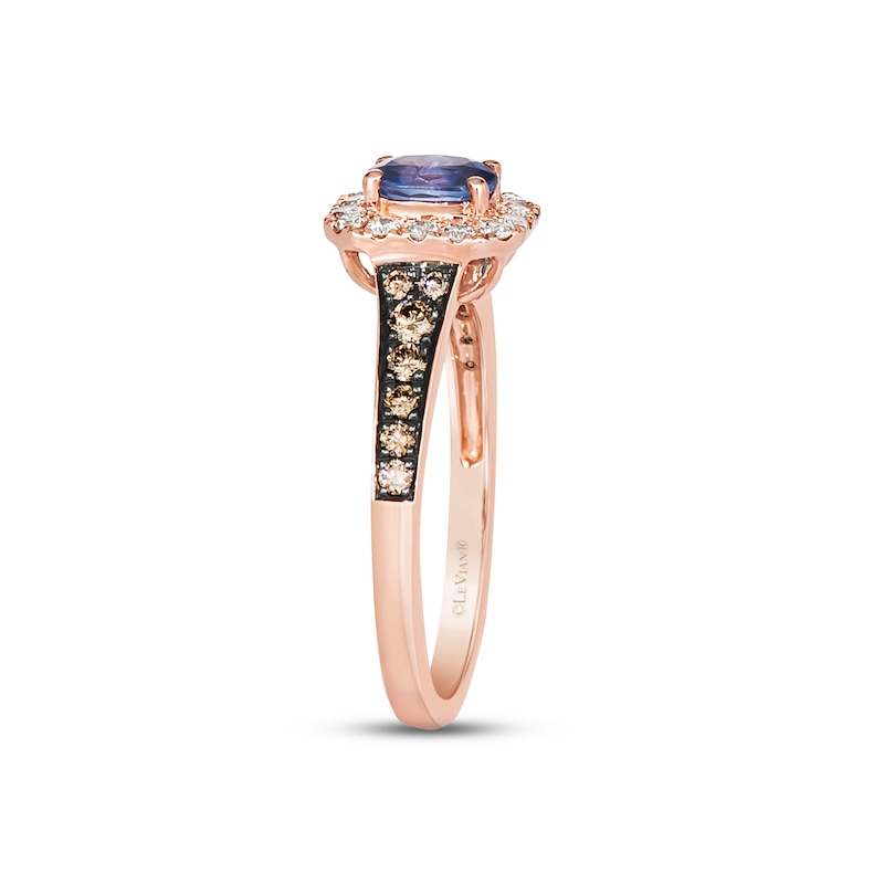 Le Vian Sapphire Ring 1/5 ct tw Diamonds 14K Strawberry Gold