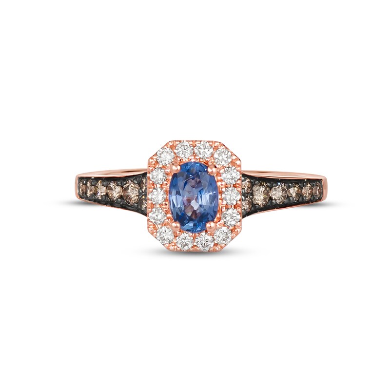 Le Vian Sapphire Ring 1/5 ct tw Diamonds 14K Strawberry Gold