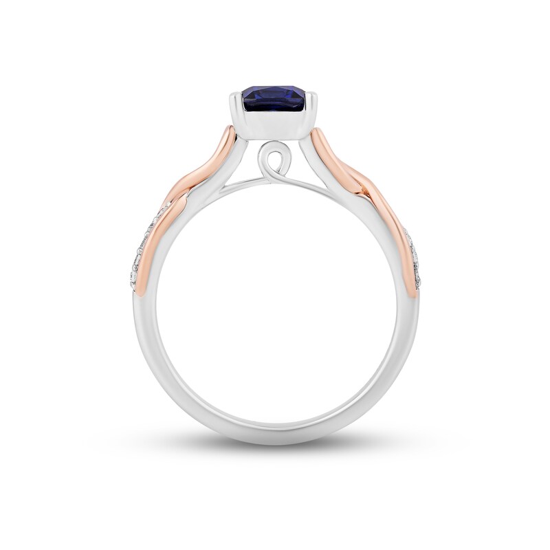 Hallmark Diamonds Blue Lab-Created Sapphire Promise Ring 1/10 ct tw Sterling Silver & 10K Rose Gold