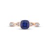 Hallmark Diamonds Blue Lab-Created Sapphire Promise Ring 1/10 ct tw Sterling Silver & 10K Rose Gold