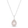 Thumbnail Image 1 of White Lab-Created Sapphire Necklace Sterling Silver & 10K Rose Gold 18"