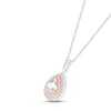 Thumbnail Image 2 of White Lab-Created Sapphire Necklace Sterling Silver & 10K Rose Gold 18"