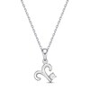 Thumbnail Image 1 of White Lab-Created Sapphire Aries Zodiac Necklace Sterling Silver 18"