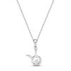 Thumbnail Image 1 of White Lab-Created Sapphire Taurus Zodiac Necklace Sterling Silver 18"