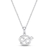 Thumbnail Image 1 of White Lab-Created Sapphire Cancer Zodiac Necklace Sterling Silver 18"