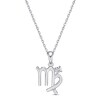 Thumbnail Image 1 of White Lab-Created Sapphire Virgo Zodiac Necklace Sterling Silver 18"