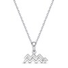 Thumbnail Image 1 of White Lab-Created Sapphire Aquarius Zodiac Necklace Sterling Silver 18"