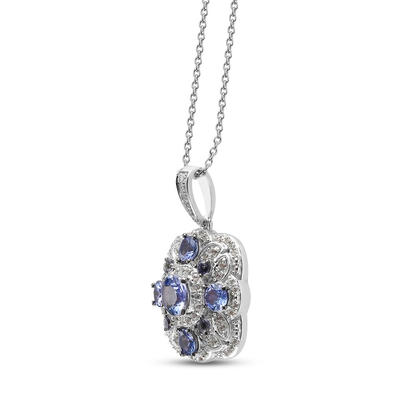 Main Image 2 of Tanzanite, Iolite & White Zircon Necklace Sterling Silver 18"