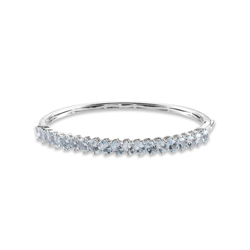 Main Image 1 of Aquamarine Bangle Bracelet Sterling Silver
