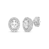 Thumbnail Image 0 of Oval-Cut White Lab-Created Sapphire Stud Earrings Sterling Silver