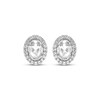 Thumbnail Image 1 of Oval-Cut White Lab-Created Sapphire Stud Earrings Sterling Silver