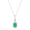 Thumbnail Image 1 of Emerald & Diamond Necklace 1/10 ct tw 10K White Gold 18"