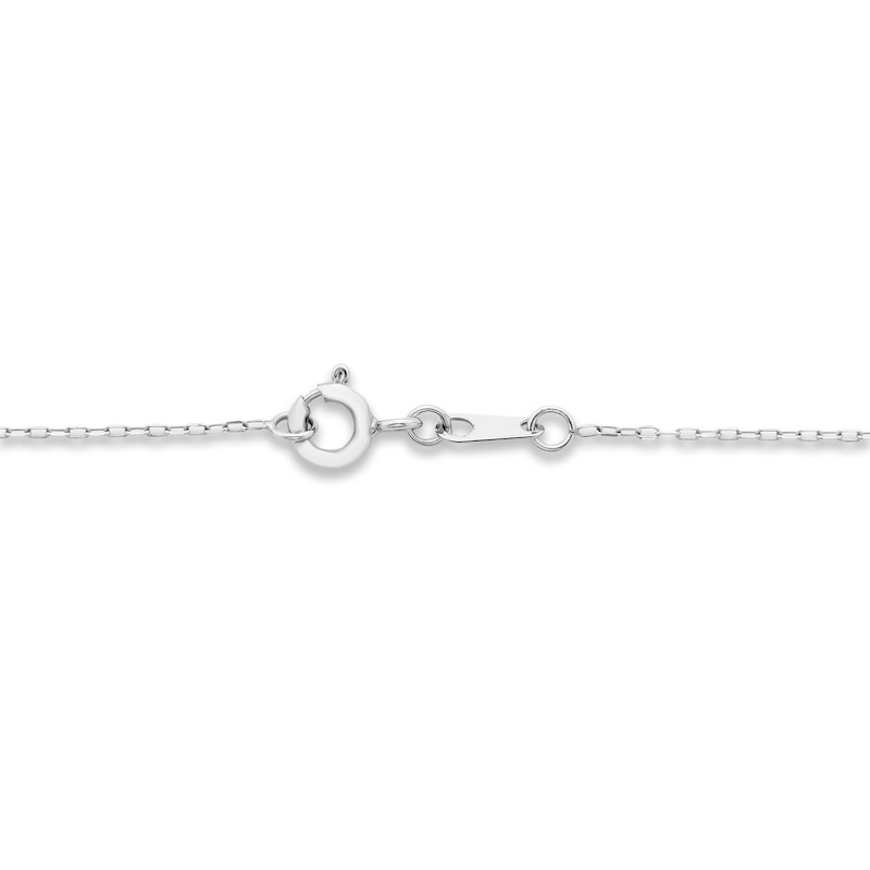 Main Image 3 of Emerald & Diamond Necklace 1/10 ct tw 10K White Gold 18"
